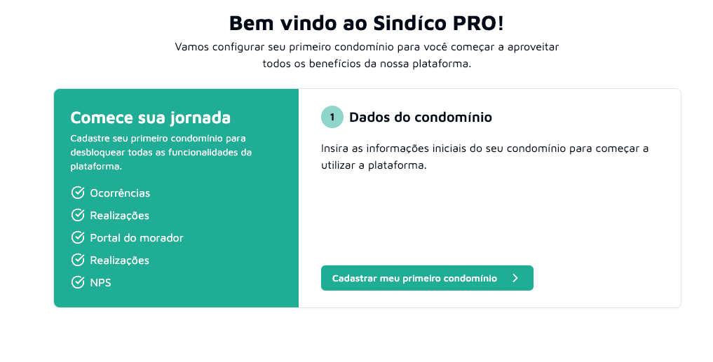 Configure seu condomínio